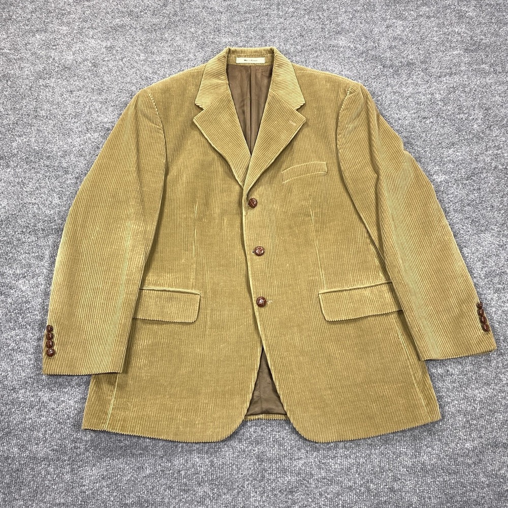 Chaps Ralph Lauren Sport Coat Mens 44R Tan Corduroy Made in Canada 3 Button